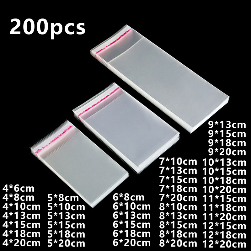 Wedding Card Box - 200 adet Şeffaf Selofan Çanta Çerez