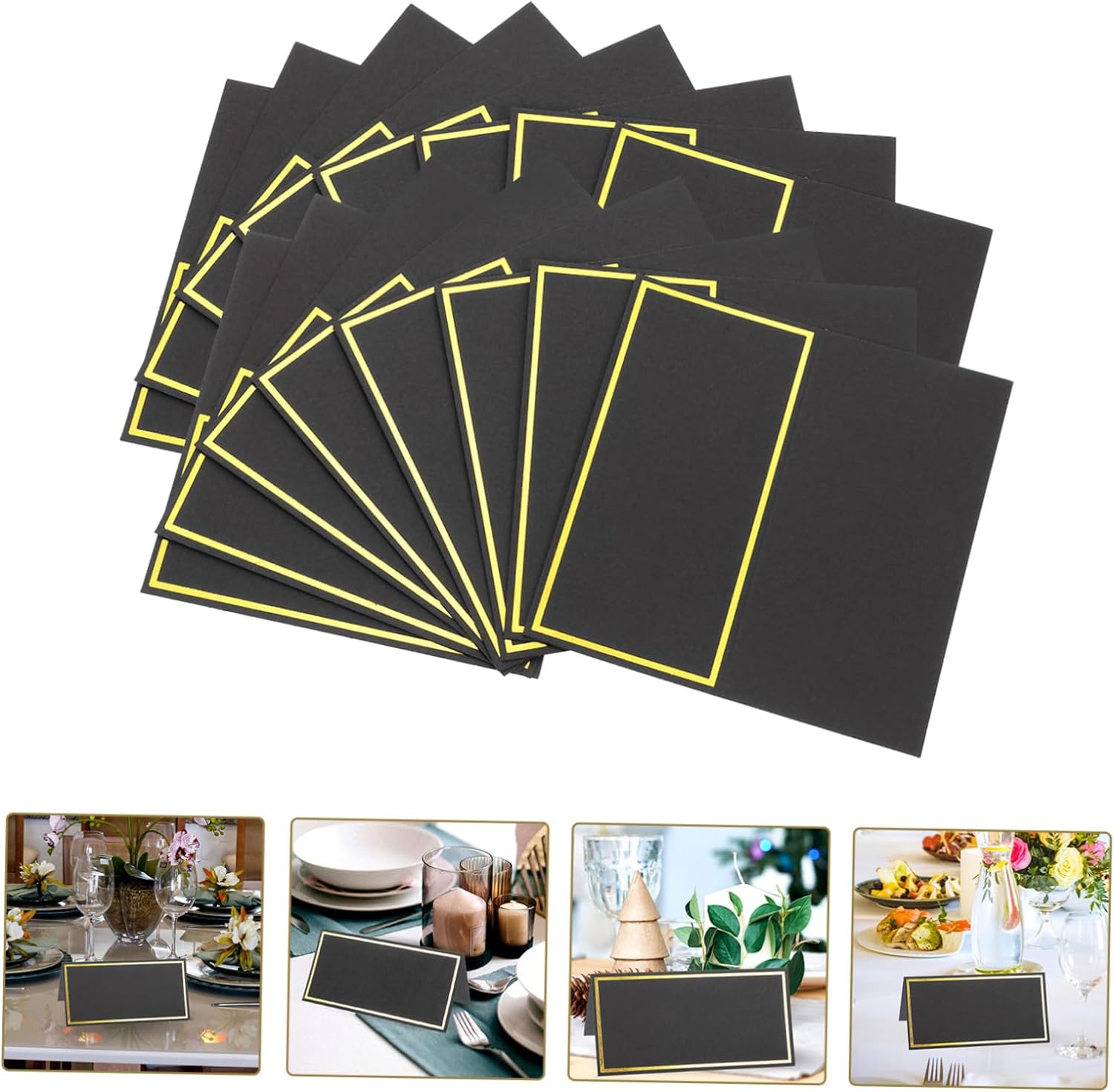 Table Number Gold - 10/20/50 adet siyah altın adı yer